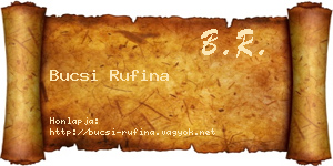 Bucsi Rufina névjegykártya